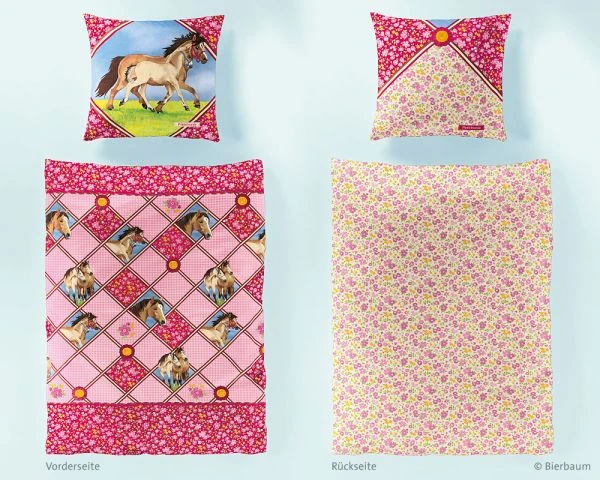 Bierbaum Renforcé Bettwäsche Pferdefreunde GA2343, Pink 135 X 200 Cm 1 Bierbaum Renforcé Bettwäsche Pferdefreunde GA2343, Pink 135 X 200 Cm