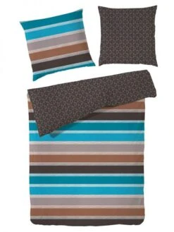 Streifen Türkis, Türkis 200 X 200 + 2 X 80 X 80 Cm